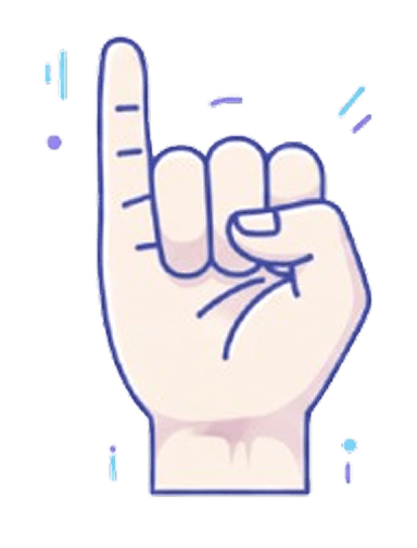 Hand performing sign language gesture
